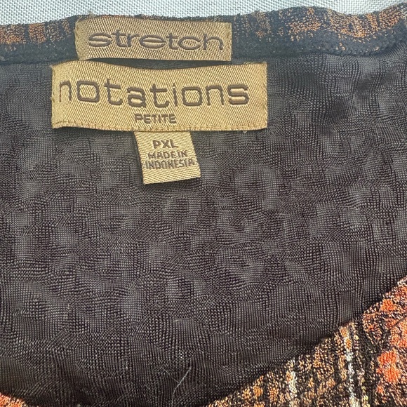 Notations Brown Leaf Pattern Cardigan - Picture 2 of 5